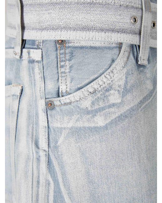 Pantalones Anchos Cinturón Acne de color Blue