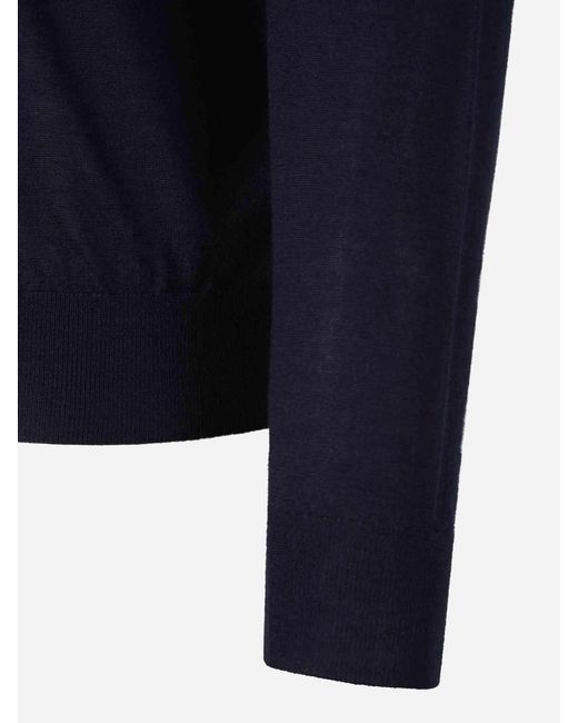 Santa Eulalia Blue Cashmere And Silk Polo for men