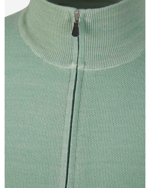 Santa Eulalia Green Silk Knit Cardigan for men