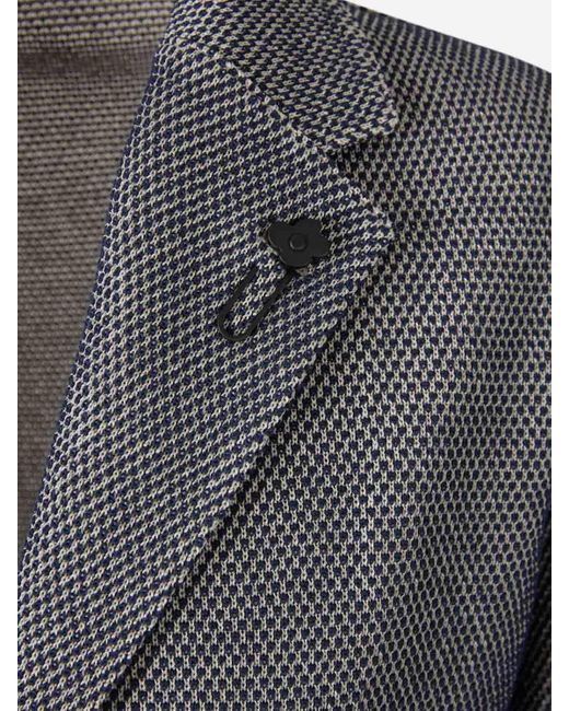 Americana Recta Algodón Lardini de hombre de color Gray