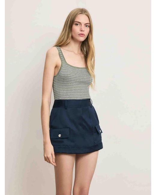 Veronica Beard Blue Felina Skort