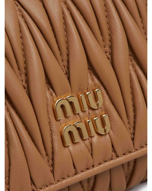 Miu Miu Brown Small Matelassé Wallet