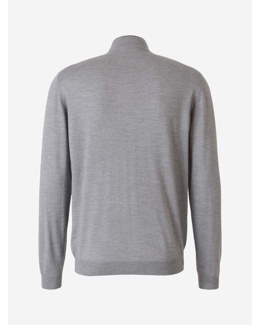 Santa Eulalia Gray Wool Knit Cardigan for men