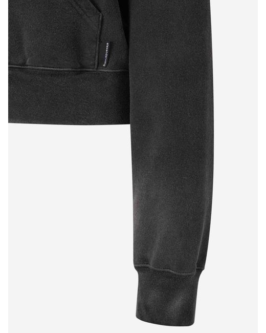 Alexander Wang Black Cropped Zip Sweatshirt