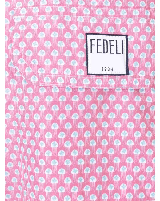 Fedeli Bañador Estampado Medusas in Pink für Herren