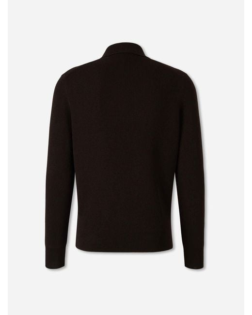 Gran Sasso Black Polo Neck Sweater for men