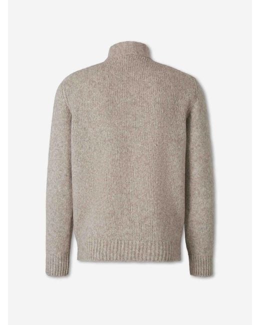 Fedeli Gray Turtleneck Sweater for men