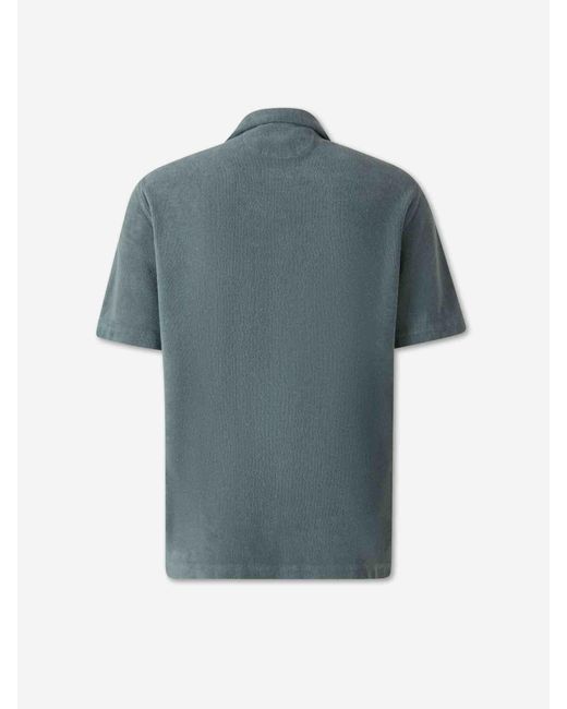Camisa Terry Algodón Fedeli de hombre de color Blue