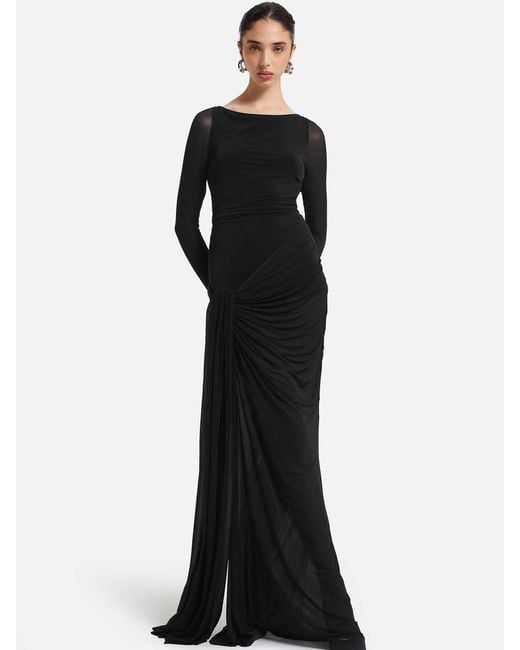 Safiyaa Black Maxi Knitted Dress