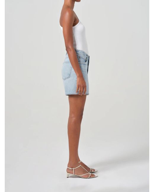 Bermuda Shorts Con Vita A V di Agolde in Blue