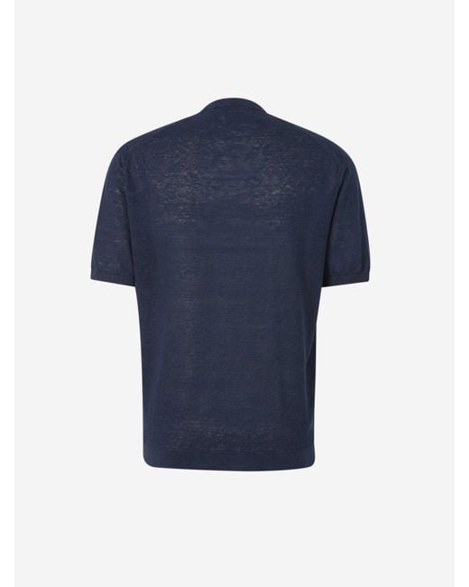 Camiseta Lisa Lino C P Company de hombre de color Blue
