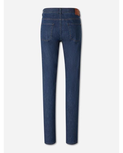 Canali Blue Cotton Straight Leg Jeans for men