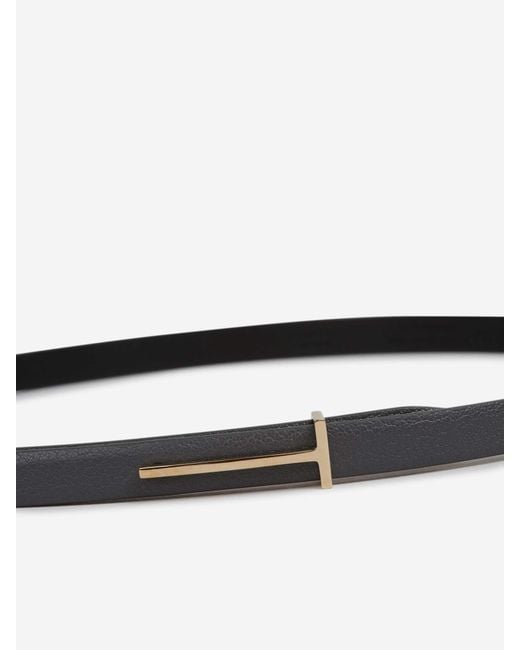Tom Ford White Thin Leather Belt