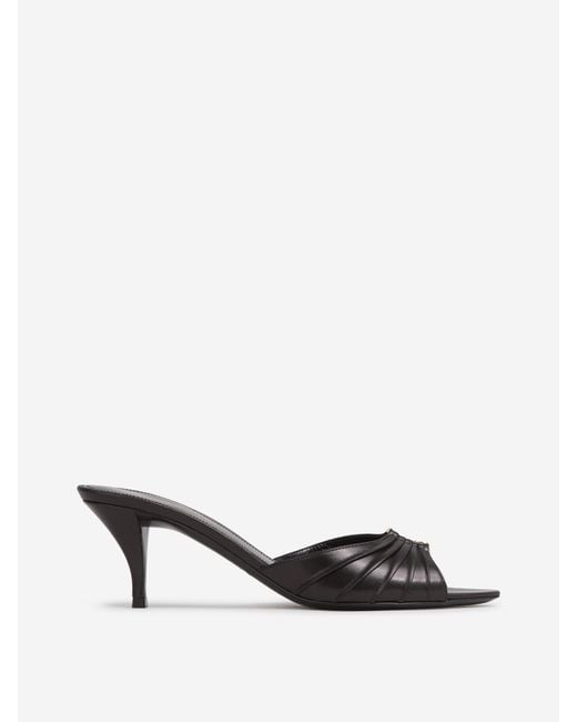Saint Laurent White Babylone Mules Sandals