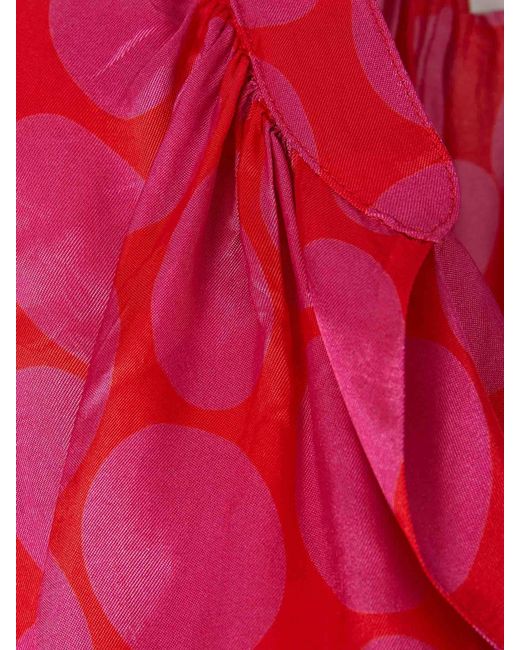Dries Van Noten Red Printed Casual Blouse