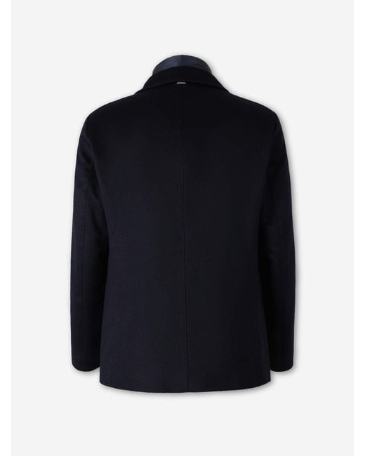 Herno Blue Down Jacket Blazer Effec for men
