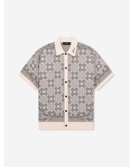 Amiri White Logo Knit Shirt for men