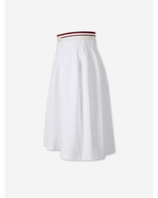 Marni White Logo Midi Skirt