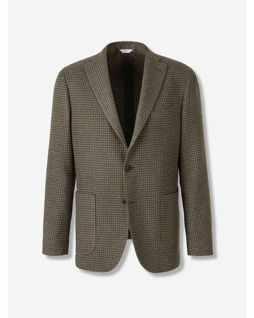 Blazer Dritto Lana di Boglioli in Green da Uomo