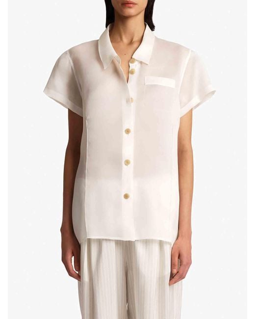 Khaite White Keefe Seidenhemd