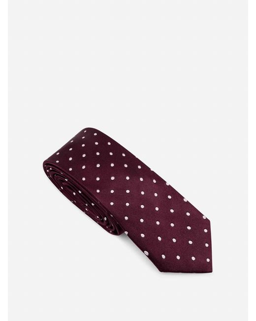 Tom Ford Purple Silk Polka Dot Tie for men