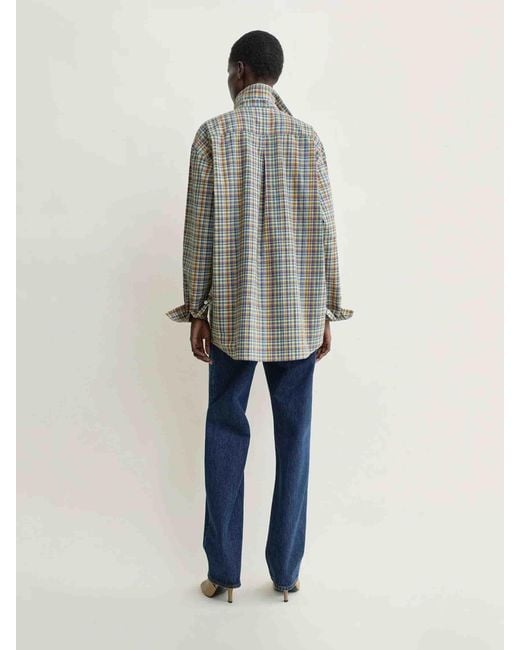 Totême Gray Plaid Print Shirt