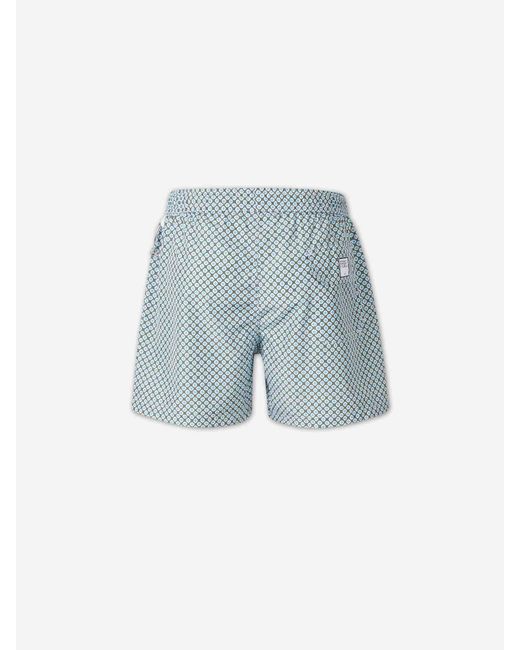 Fedeli Blue Printed Swimsuit for men