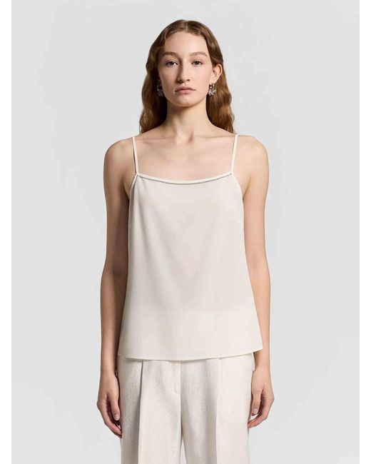 Peserico White Silk Tank Top