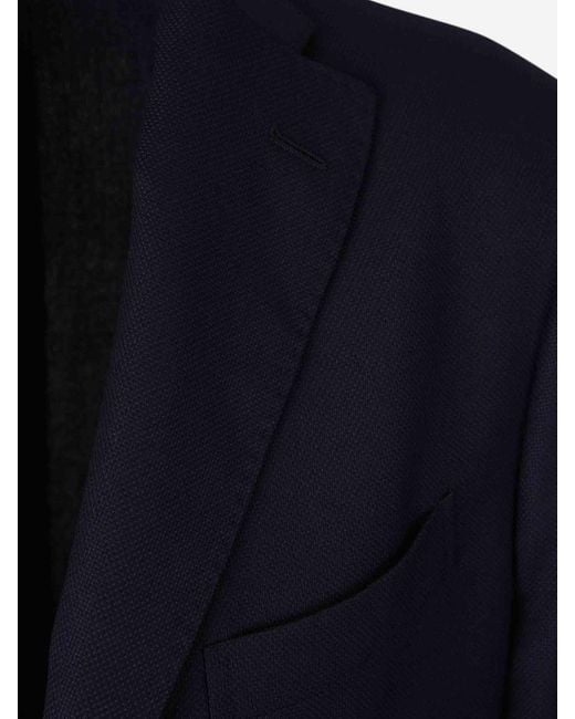 Boglioli Blue Piqué Knit Blazer for men