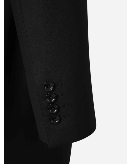 Canali Black Plain Wool Morning Coat for men