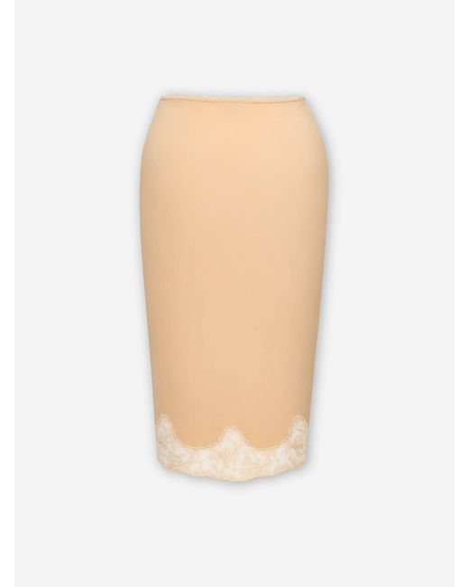 Saint Laurent White Laced Half-Slip Skirt