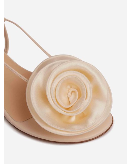Magda Butrym Natural Floral Flat Sandals