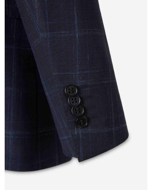 Canali Blue Straight Wool Suit for men