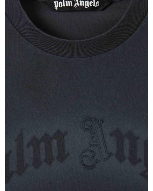 Palm Angels Black Short Sleeve Logo T-Shirt for men