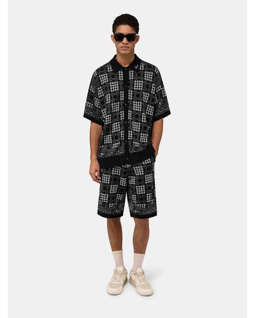 Amiri Black Printed Knit Bermuda Shorts for men