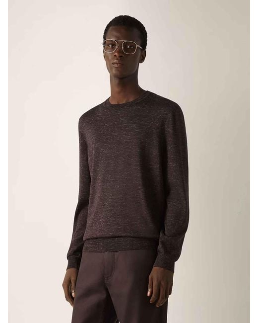 Zegna Black Classic Cut Merino Wool Knit Sweater for men