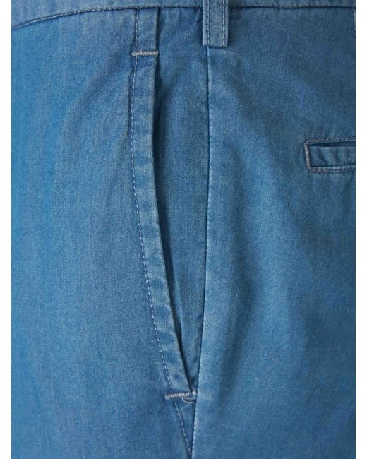Santa Eulalia Blue Cotton Formal Trousers for men