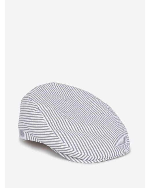 Lock & Hatters White Striped Cap for men