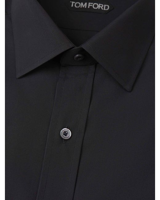 Tom Ford Black Plain Cotton Shirt for men