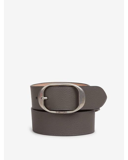 Tom Ford Gray Leather Belt for men