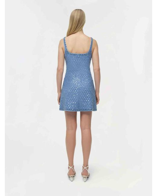 Jonathan Simkhai Blue Mini Dress With Embellishments
