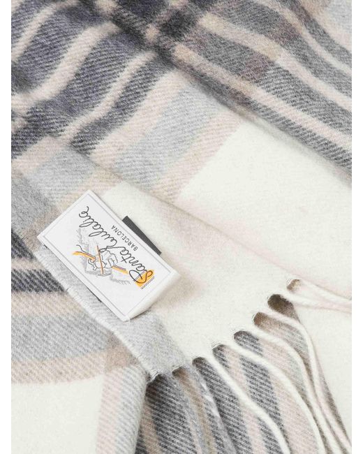 Santa Eulalia Natural Cashmere Checked Scarf for men
