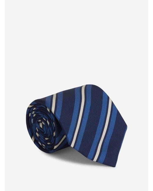 Corbata Seda Listada Santa Eulalia de hombre de color Blue
