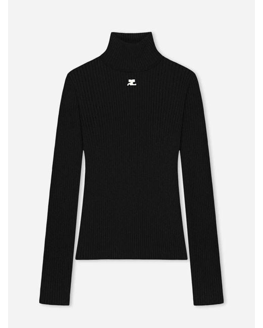 Courreges Black Turtleneck Sweater