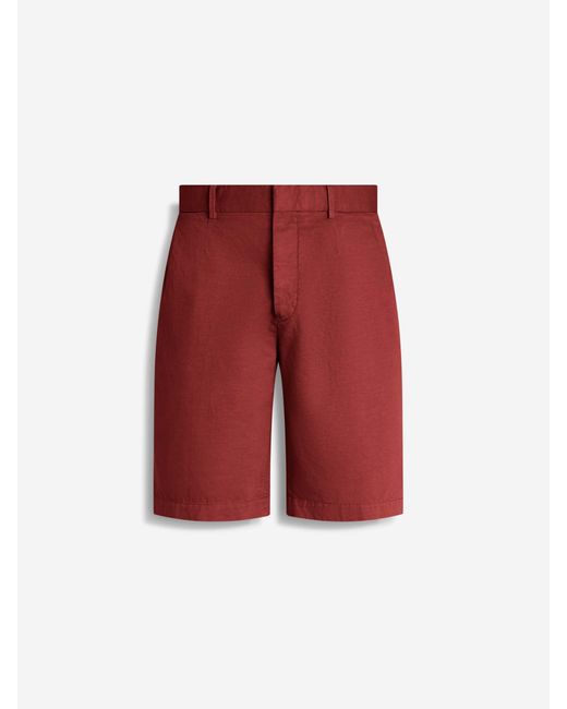 Bermudas Algodón Lino Zegna de hombre de color Red