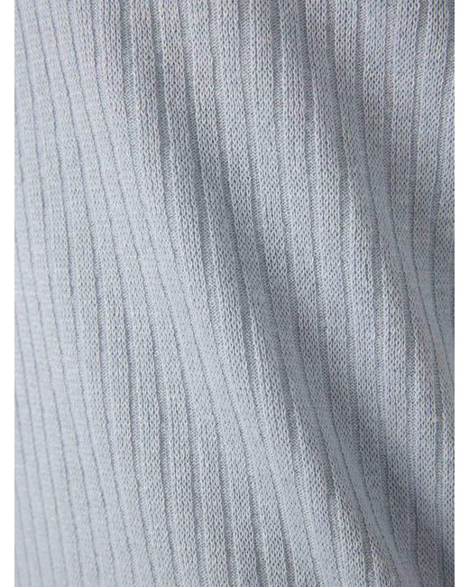 Lardini Blue Linen Knit T-Shirt for men