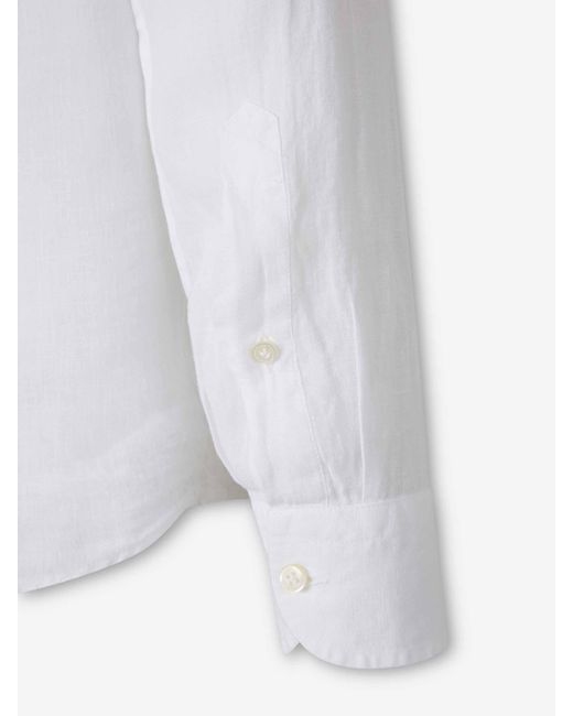 Santa Eulalia White Casual Plain Shirt for men
