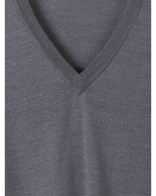 Zanone Gray Wool Knitted Sweater for men