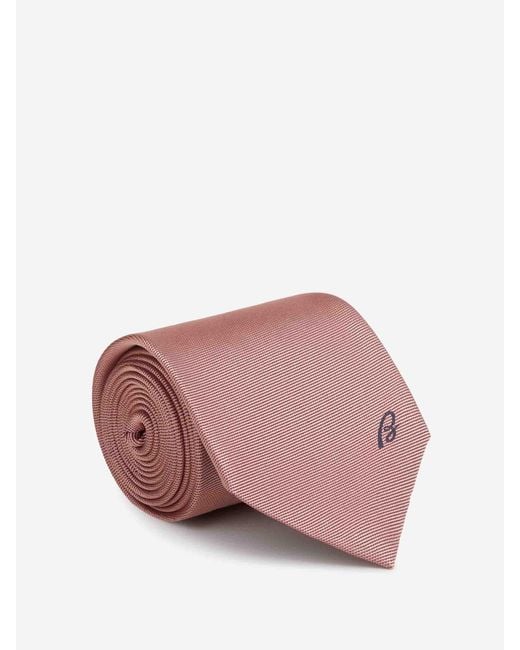 Brioni Pink Plain Silk Tie for men