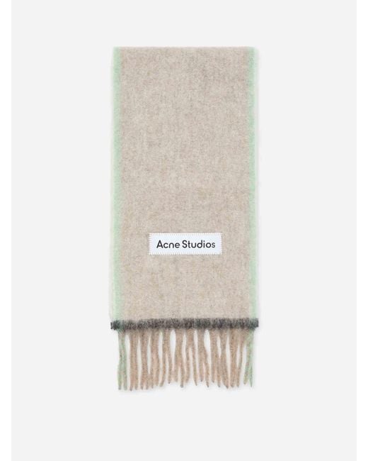 Acne White Wool Knit Scarf